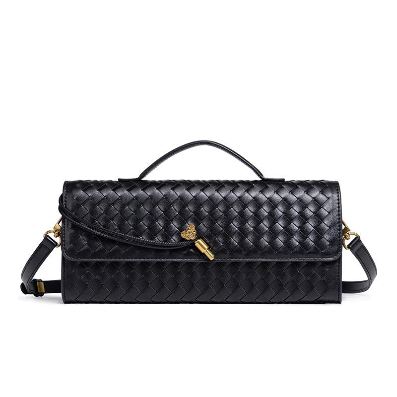 Ruyi hand-woven soft leather baguette bag horizontal square organ bag clutch bag messenger bag 31164 3179₽