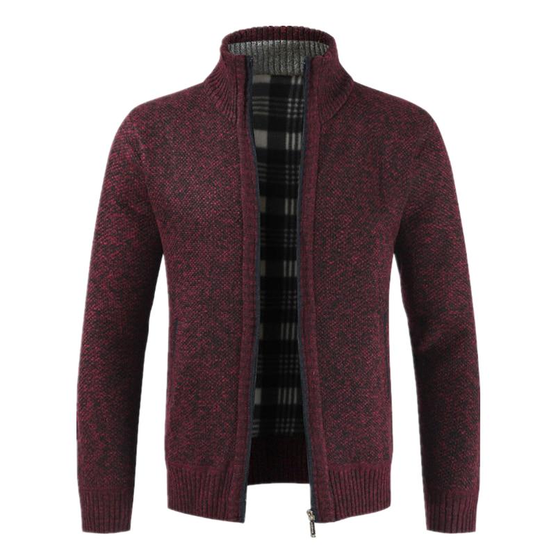 Zimní pánská bunda Slim Fit Stojanový límec Zip Bunda Pevná bavlna Silná teplá bunda