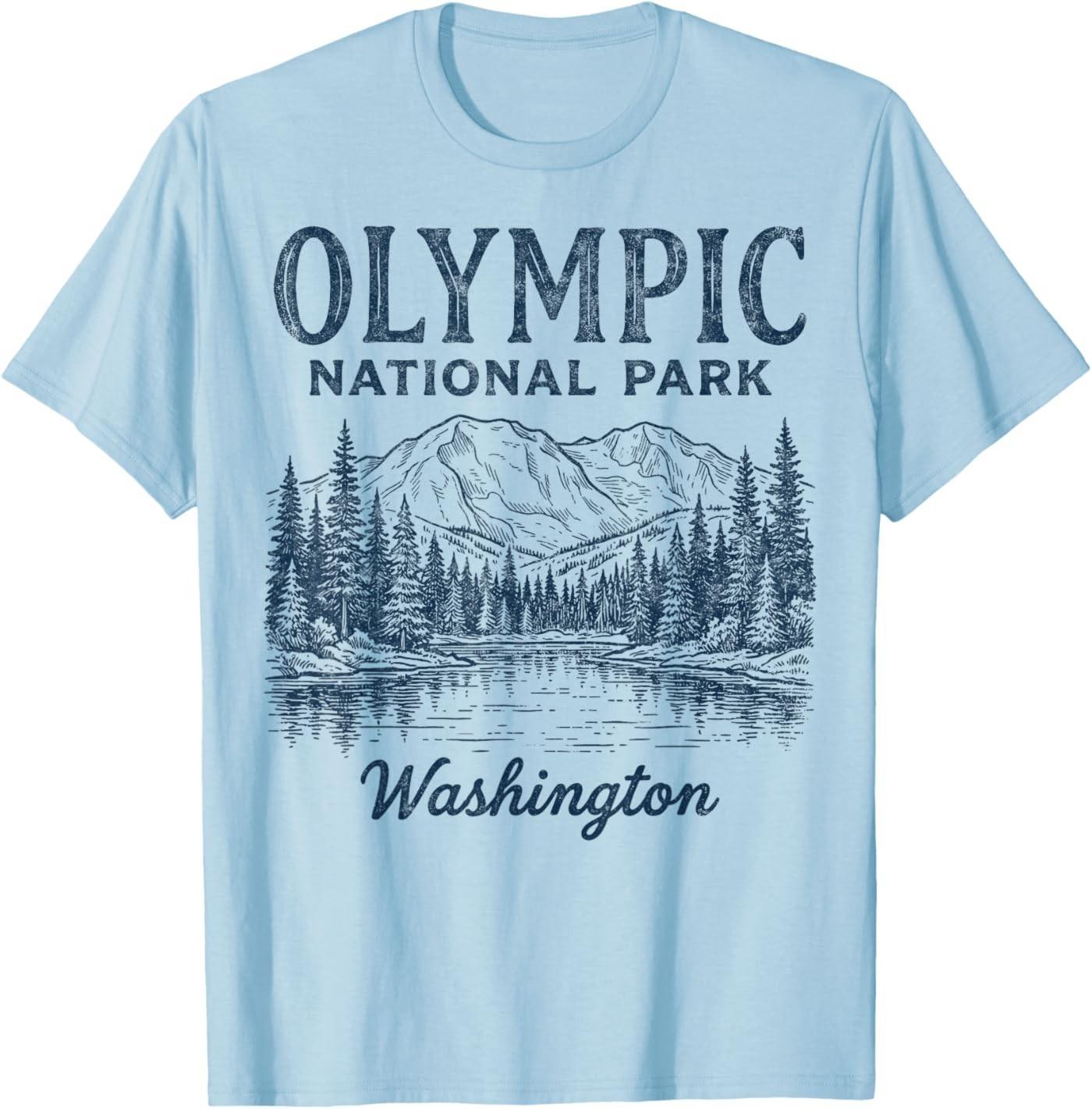 Olympic Washington National Park Outdoors Nature Lover Tee T-Shirt S разноцветный