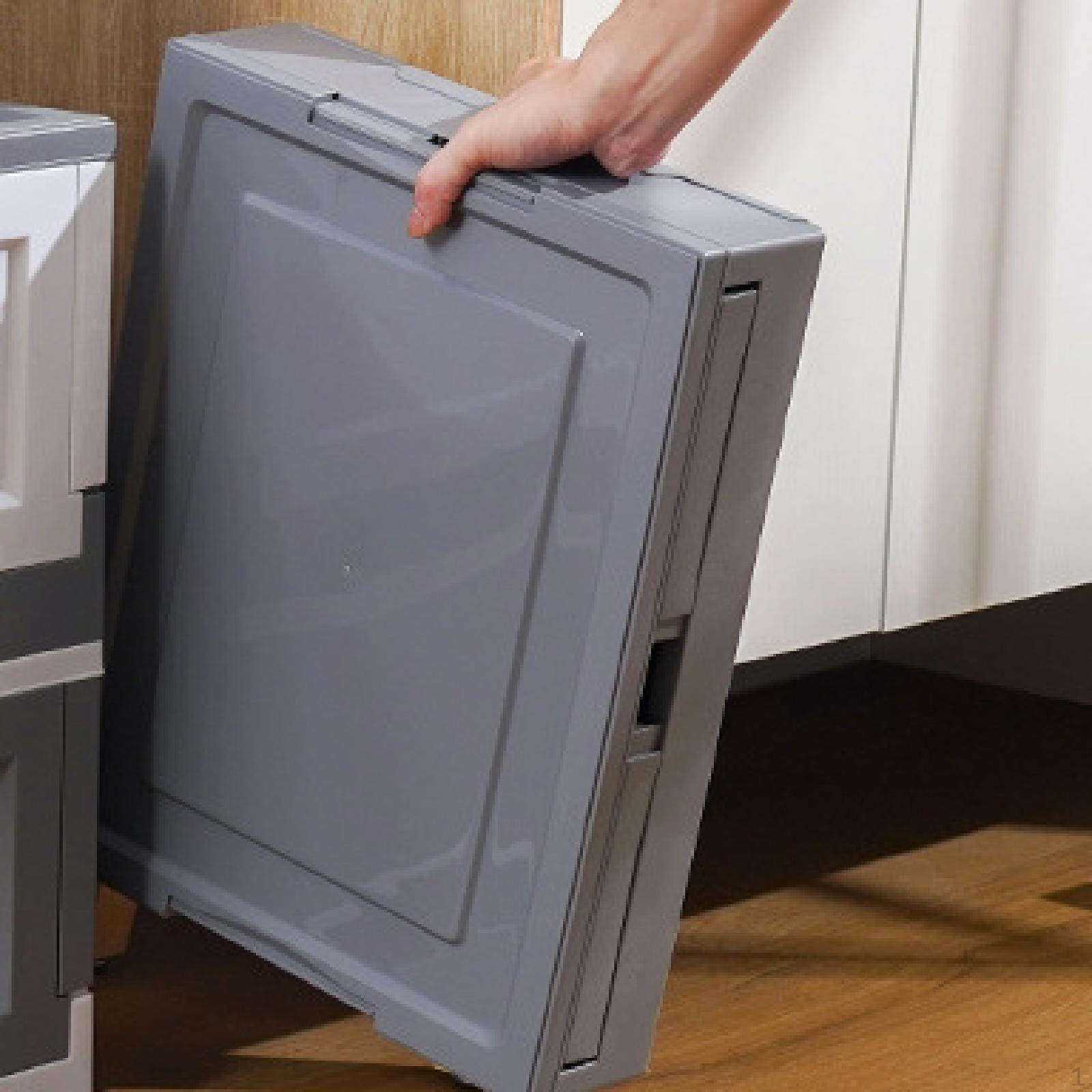 

Folding Storage Container with Lid for Organizing Laundry, Toys, And Books Gray