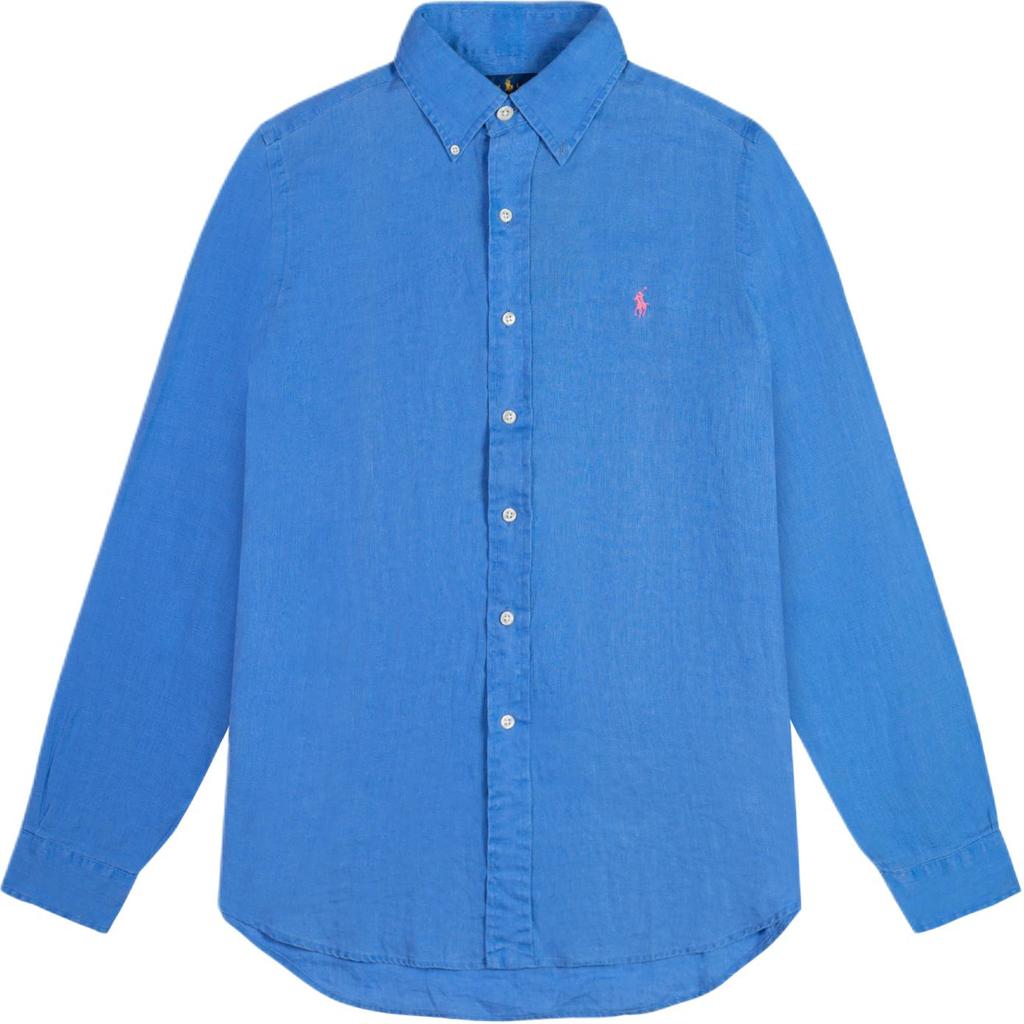 Polo Ralph Lauren Pony Logo Embroidered Single-Breasted Linen Long Sleeve Shirt Men shirts 710700922-002