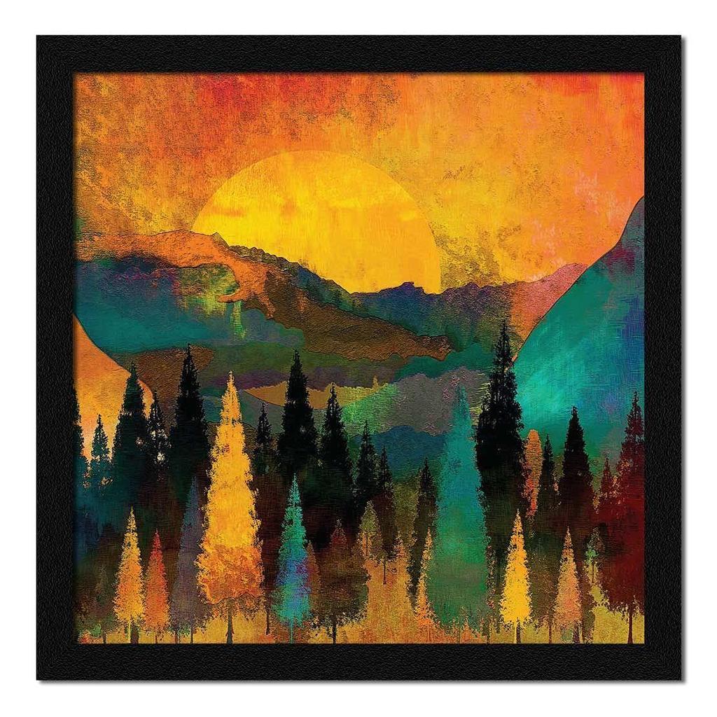 Paper Natural Scenery Wall Art Painting, Multicolor, Scenery, 13X13 In, Set of 1