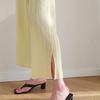 Woman Loose Pleated Pants Solid Slim High Elastic Loose Wide Straight Simple Casual Style Summer Cropped Trousers