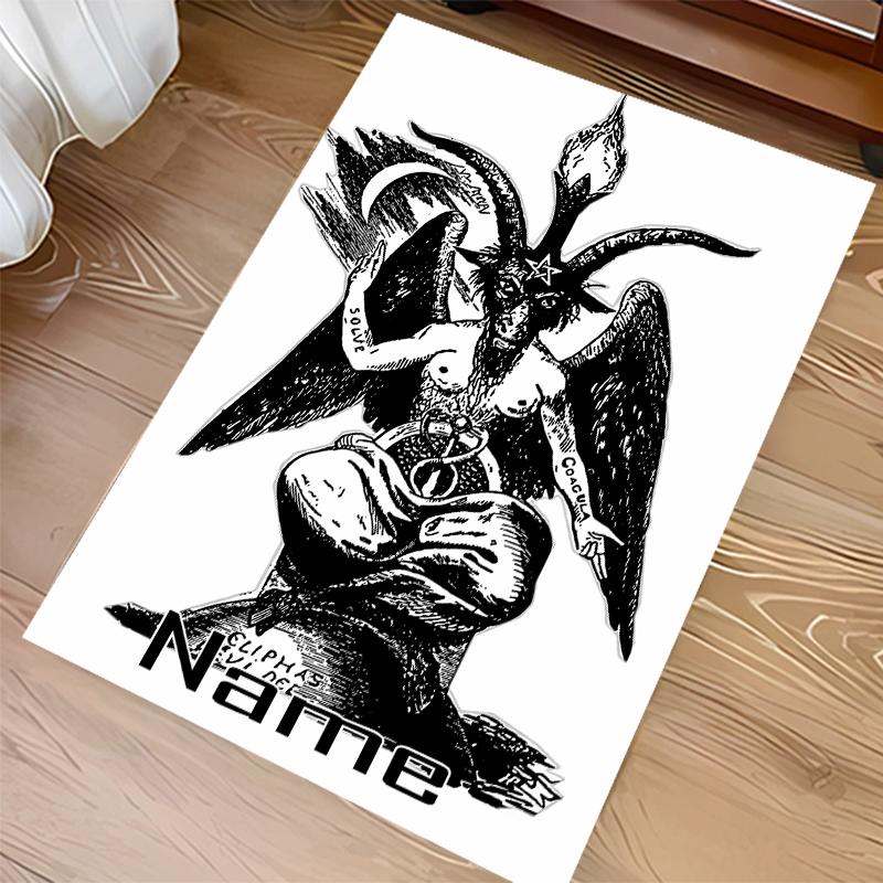 Custom Personalization Baphomet Print Area Rug - Soft, Washable Non-Slip Indoor Mat,Living Room,Home&Office Decorative Rug
