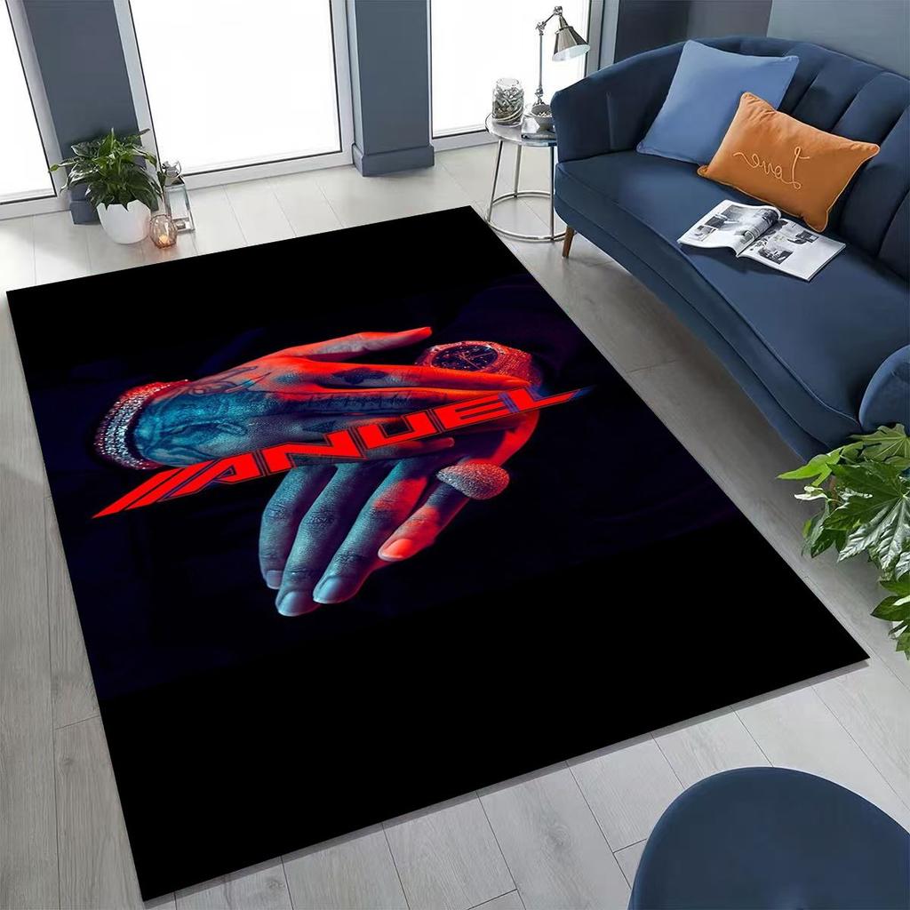 Anuel AA  Hip Hop Rapper Singer Rug for Bedroom Living Room Sofa Home Doormat Decor, Large Kids Play Non-slip Floor Mat Gift