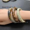 Xiuyan Jade Bracelet - Liaoyang Flower, Veined Red & Earth Blue Pattern, In Stock for Good Luck