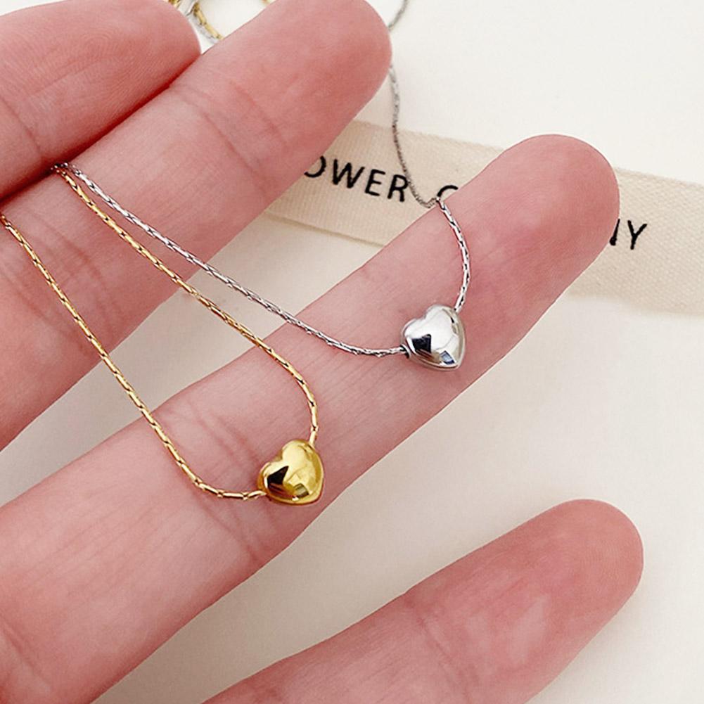 Heart Necklace Women Minimalist Collarbone Chain Ins Simple Cold Style Alloy Jewelry Gift Elegant Pendant Trendy Necklace