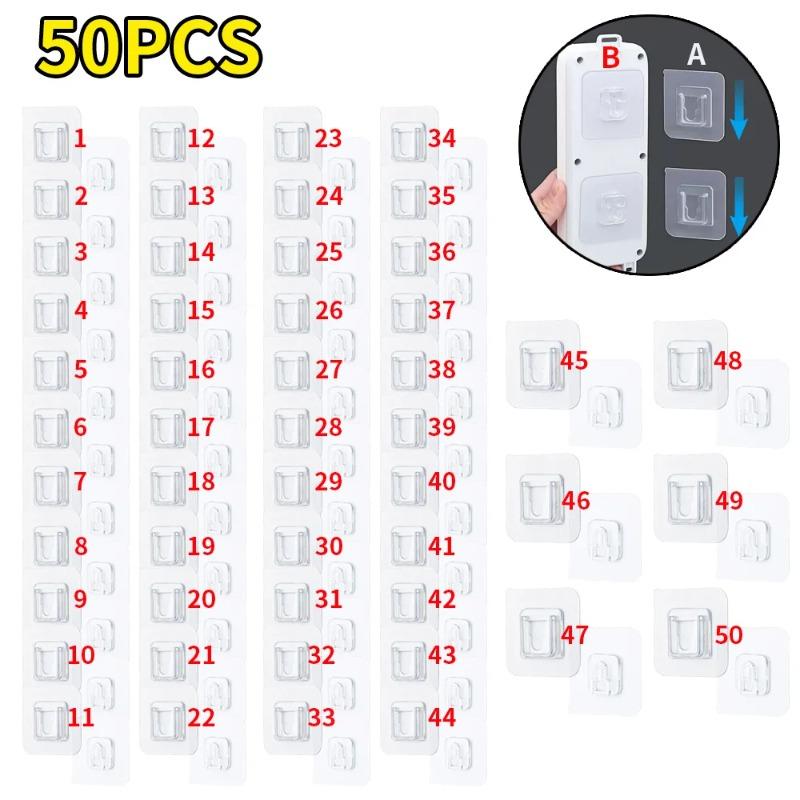 50PCS/30PCS/20PCS/10PCS/5PCS - Non Drilling Adhesive Hook Multifunctional Auxiliary Hook Suitable for Glass Windows, Home Kitc