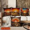 2D Bohemian Desert Sunset Print Throw Pillow Covers Pattern Cushion Cover Suitable For Sofa Bedroom Car Pillow Cover
