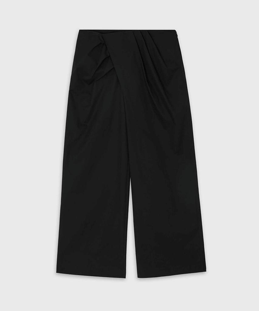 Deolum Asymmetry Wrap Trousers_Black