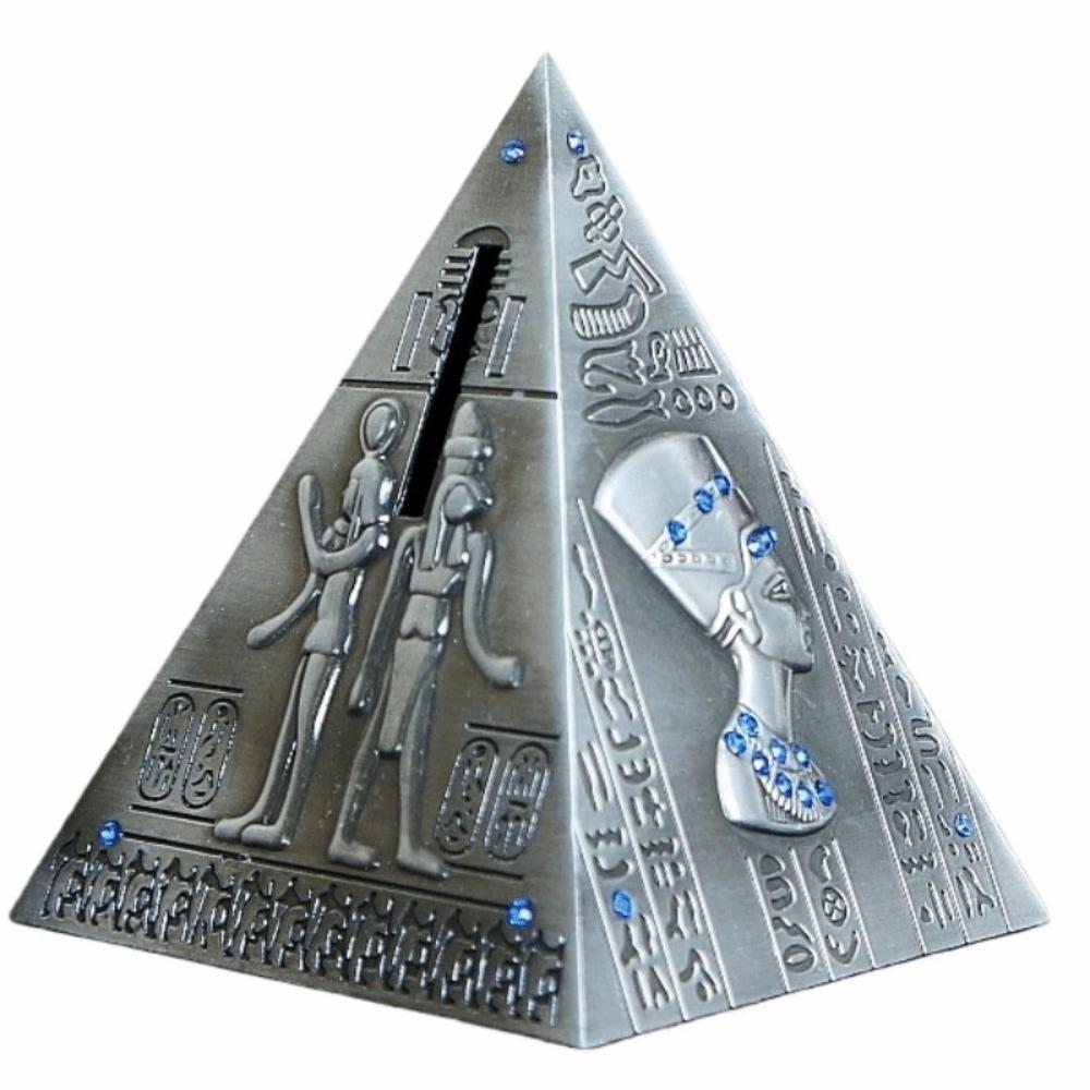Durable Egyptian Pyramids Figurine Savings Can Zinc Zinc Alloy Coins Saving Box Home Decor