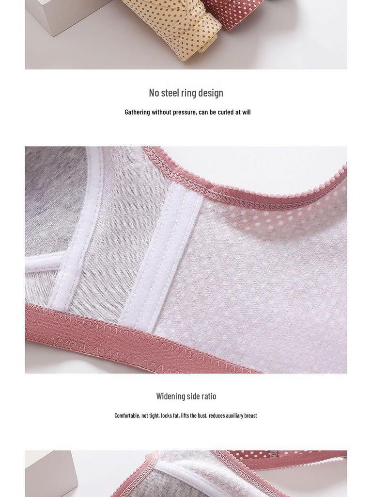 Plus Size Wire-Free Front Closure Bra with Side Support and Underarm Fat Coverage