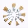 Electric Wire Brush Head with Handle for Rust Removal - 6mm Grinding Wheel Attachment