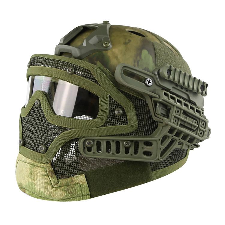FAST PJ Helmet Mask Integrated Tactical Helmet Head-wrapped Protective Outdoor Cycling Helmet