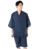 Jinbei Japanischer Sommer Tag Plus Seersucker Webstreifen x Herren (traditionelle Kleidung) - Geschenk für den Vater, Größen, Stilvoll, Baumwolle, (M, 11. Marine)