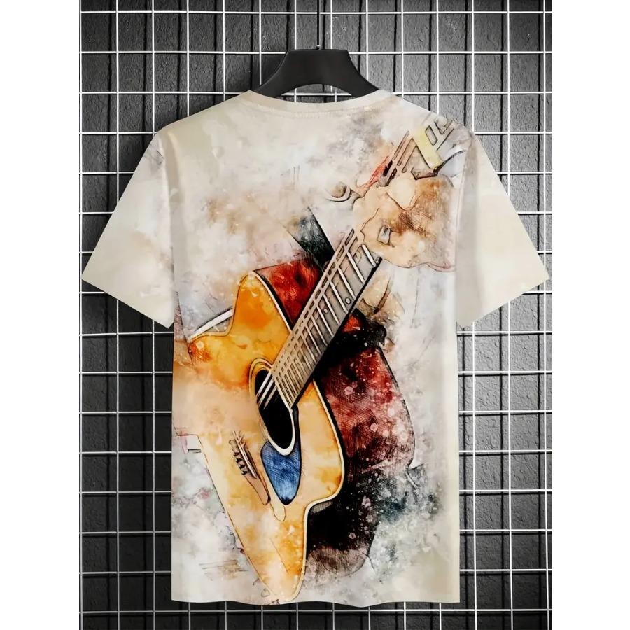 Men Black Cartoon Print 3d T Shirt Short Sleeve O-Neck TShirt Vintage Polyester Breathable Sport Casual Large Size T-Shirts Men’s
