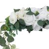Handmade Wedding Wreath Featurings Green and Artificial Rose Wall Hanging Ornament Perfect for Springtimes Decorations