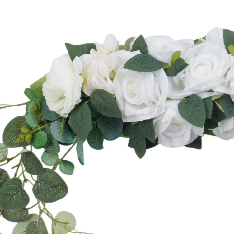 Handmade Wedding Wreath Featurings Green and Artificial Rose Wall Hanging Ornament Perfect for Springtimes Decorations