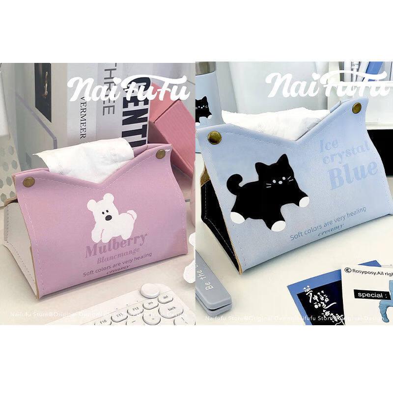 Pink Little White Dog Tissue Box