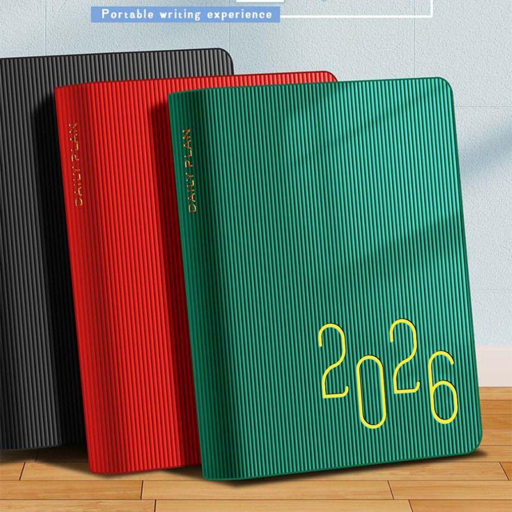Pu Leather 2026 Schedule Planner Notepad 12 Months To-do List Notebook  School