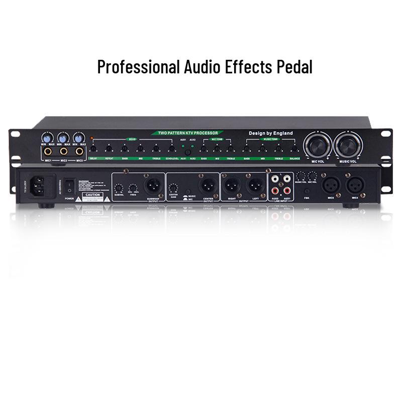 Professional 4-In 8-Out Digital Audio Processor with Noise Gate and Anti-Howling Equalizer for Stage and Line Array Speakers