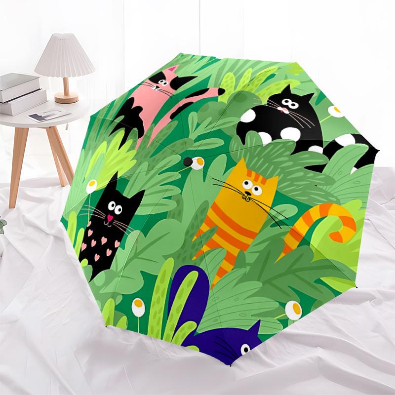 1pc Cat Garden Automatic Open/Close Umbrella, Formal Events - Ideal Gift for Family or Friends, Outdoor Accessory yy251211131