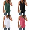 Summer Basic Cotton Sleeveless T Shirt For Women With Pleated Design For Casual Outfits