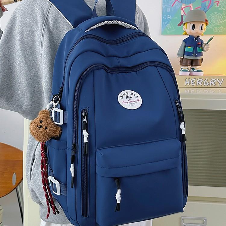 Schoolbag1011 Japanese Ins Style Girl Schoolbag Simple and Lightweight Backpack College Style High School Student Solid Color Casual Backpack