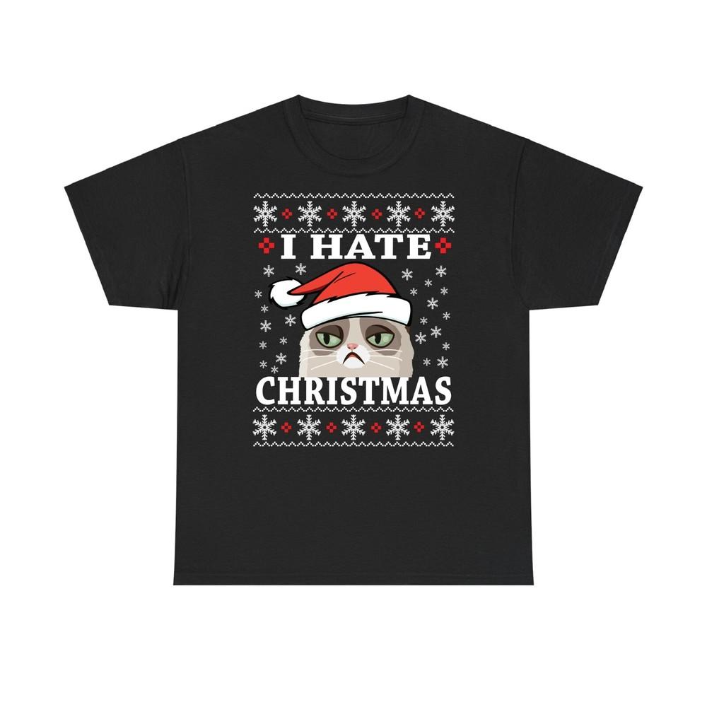 I Hate Christmas T Shirt Grumpy Cat Xmas Tee