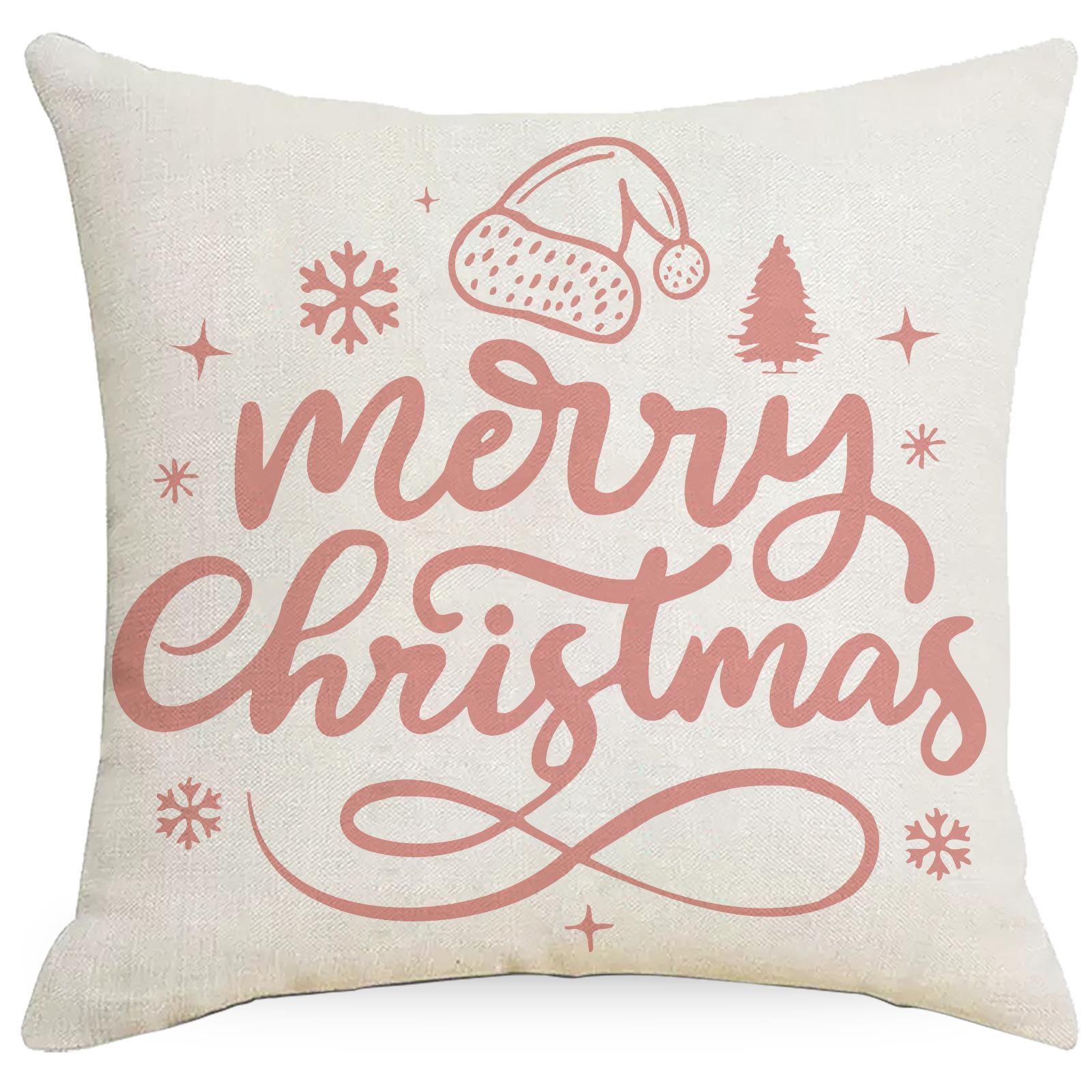 

New Christmas Pillow Cover Living Room Sofa Backrest Home Ornament Cushion Pillow Cover Premium Durable Quality 45 * 45Cm