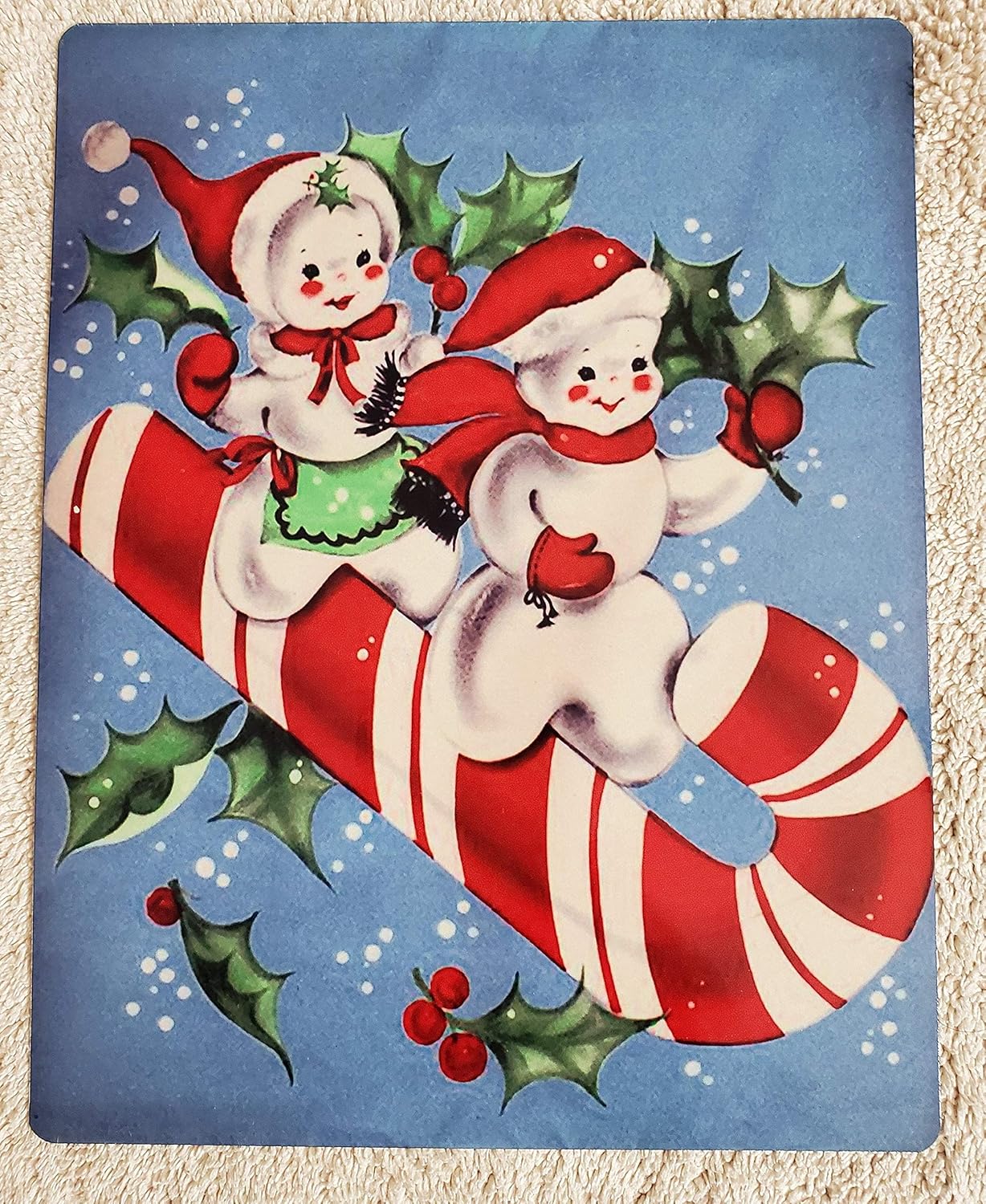 Eeypy Snowman Candy Cane Vintage Metal Signs Wall Art Tin Home Gate Decor Warn Warn Farm Family Rustic Novelty Humorous Garag 20x30cm(7.8x11.8inch)