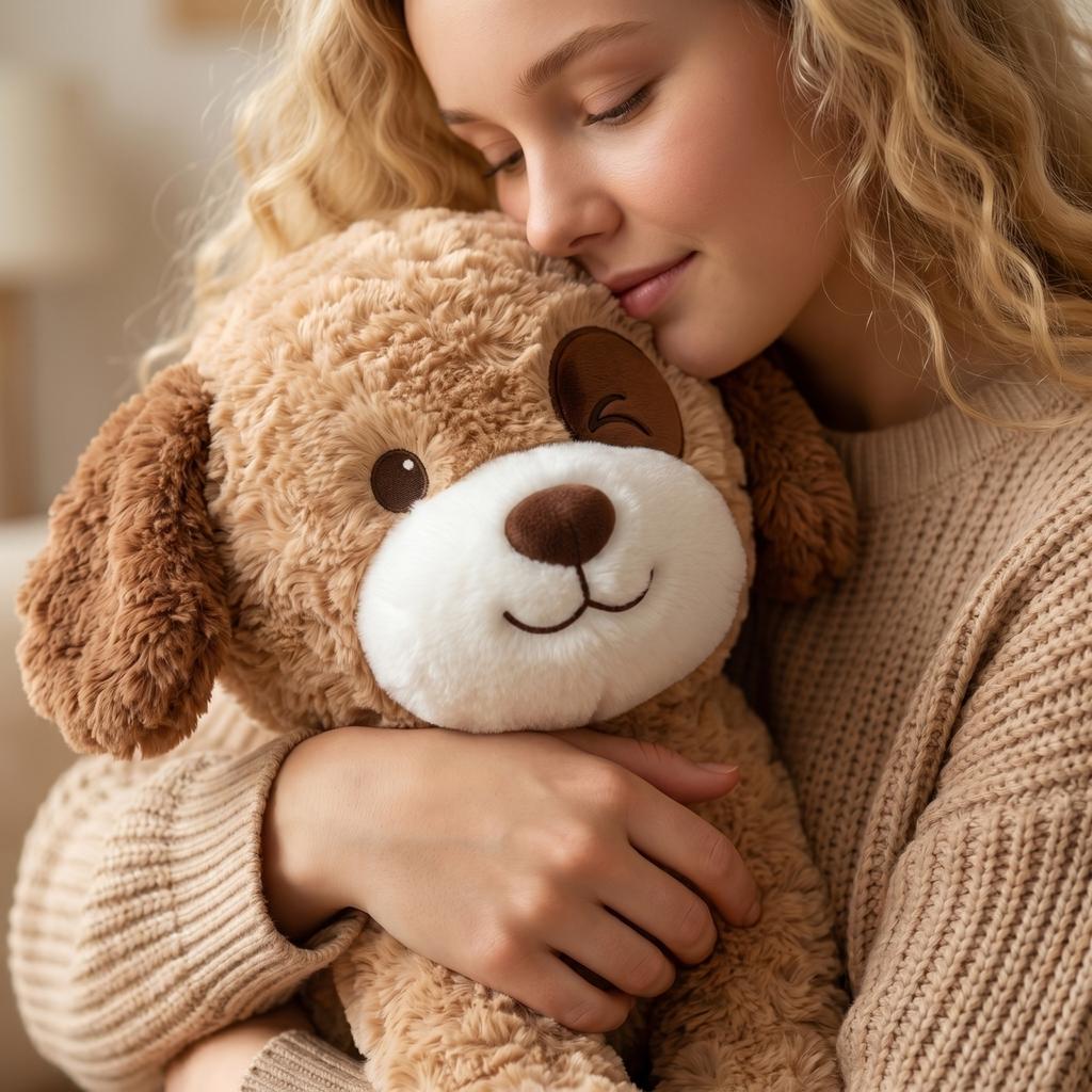Soft Plush Stuffed Dog Toy with Embroidered Face and Floppy Ears Suitable for Children and Collectors Plush Animal Doll for Home Decor and Gifts