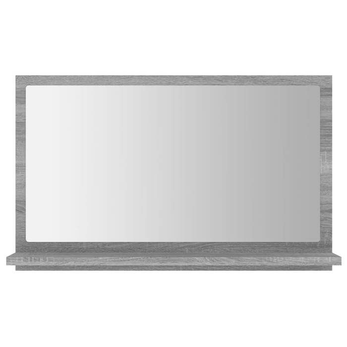 VidaXL Wall Mounted Bathroom Mirror Vanity Mirror Makeup Mirror Bathroom Interior Sonoma Grey 815637