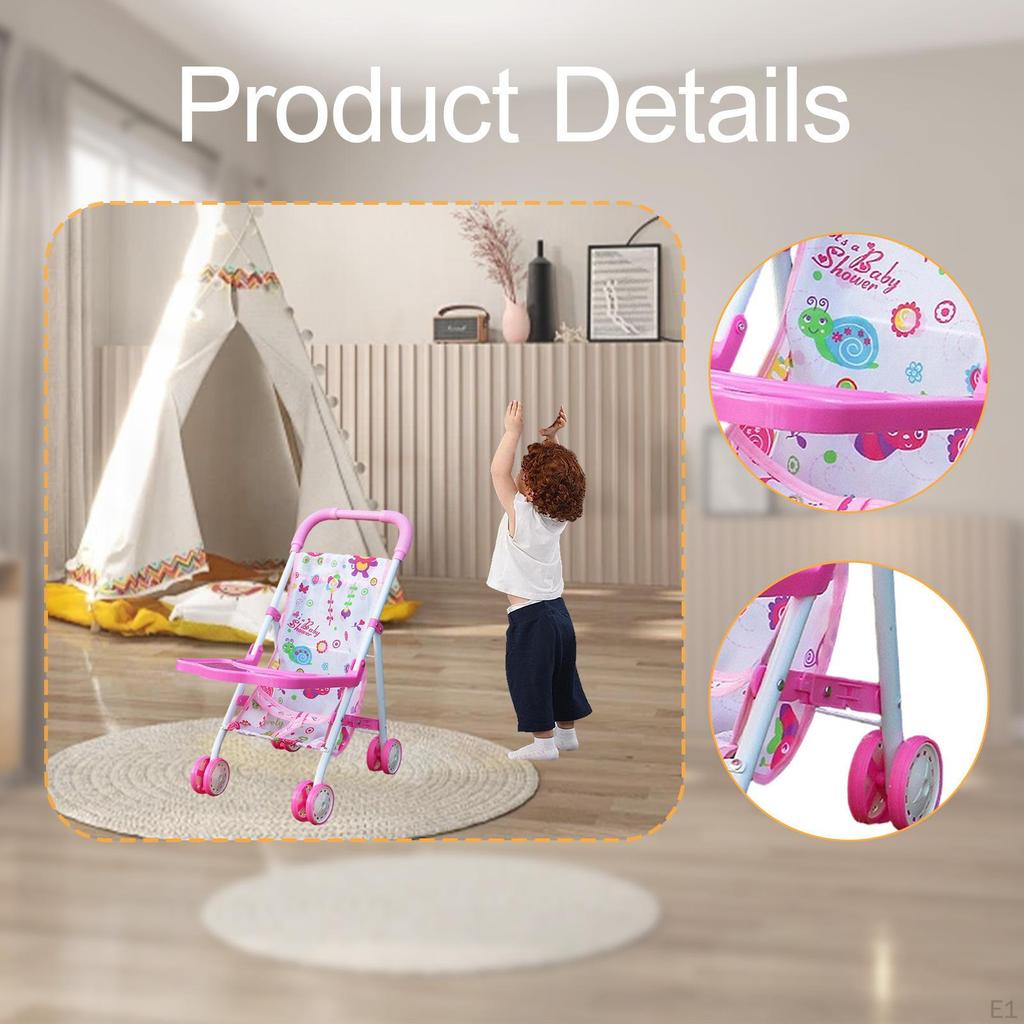 Doll Stroller Toy Creativity Interactive Role Play Simulation Pushchair