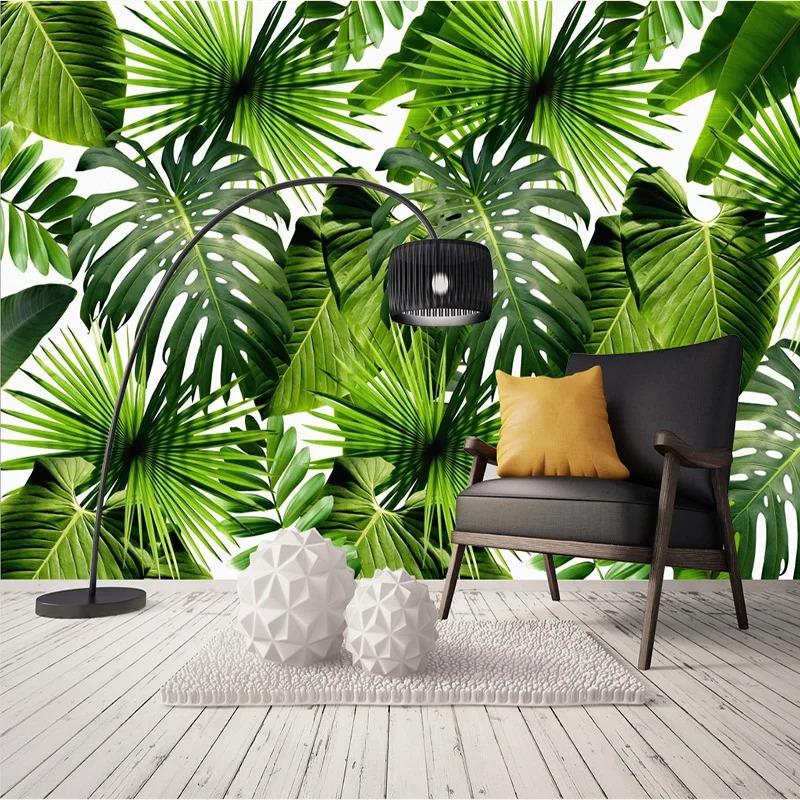 Tropical Rain Forest 3d Mural Banana Leaves Photo Murals Living Room Restaurant Cafe Backdrop Wall Paper Murals