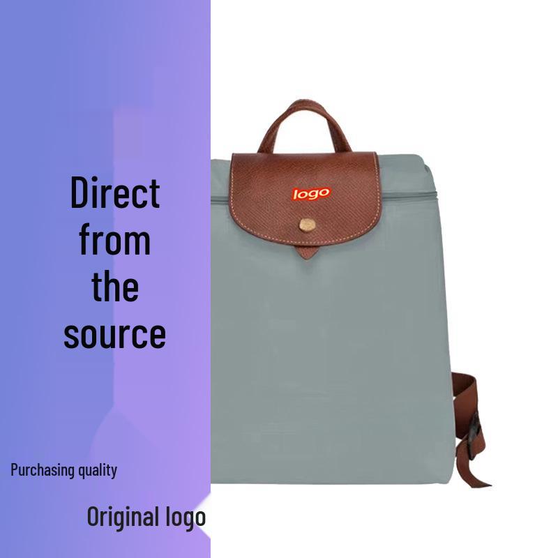 French Dragon Inlay Waterproof Nylon Backpack with Phone and ID Pocket - Women's Casual Street Style