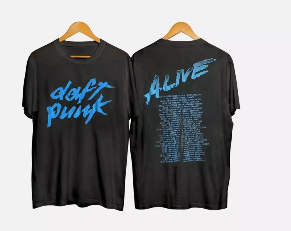РЕДКИЙ!! Винтажная Редкая Футболка Daft Punk Alive Tour 2007 Унисекс Футболка XXXL