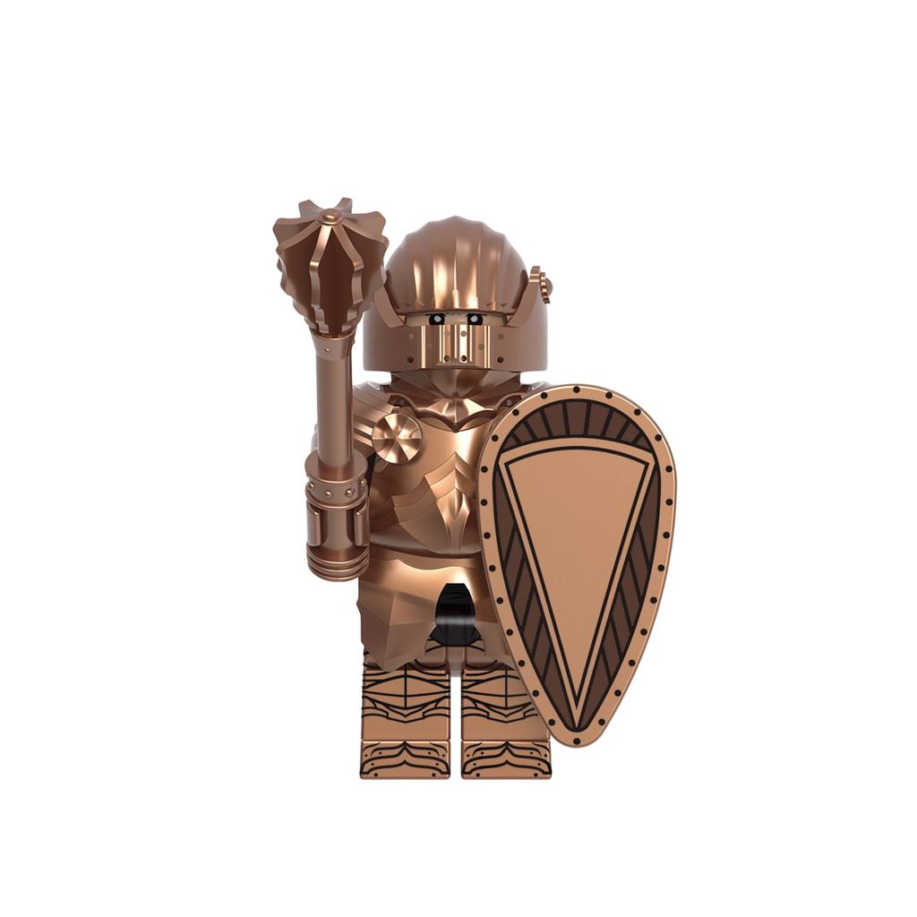 Medieval Knight Assembly Building Block Figure with Sword and Shield Compatible Construction Toy for Creative Play and Collection