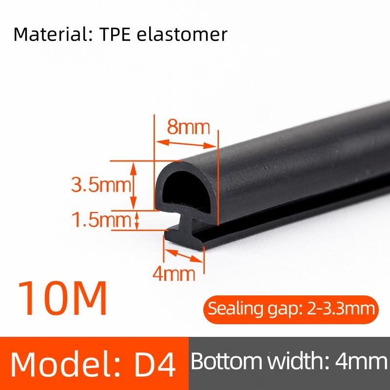 10M Silicone Sealing Strip for Doors and Windows Windproof Warm Durable Shock-absorbing Buffering Anti-collision Sealing Strip