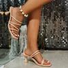 Women High Heel Sandals Summer Casual Female Shoes Woman Square Heel Open Toe Ankle Strap Ladies Sandalias Wedge Shoe 2025 New