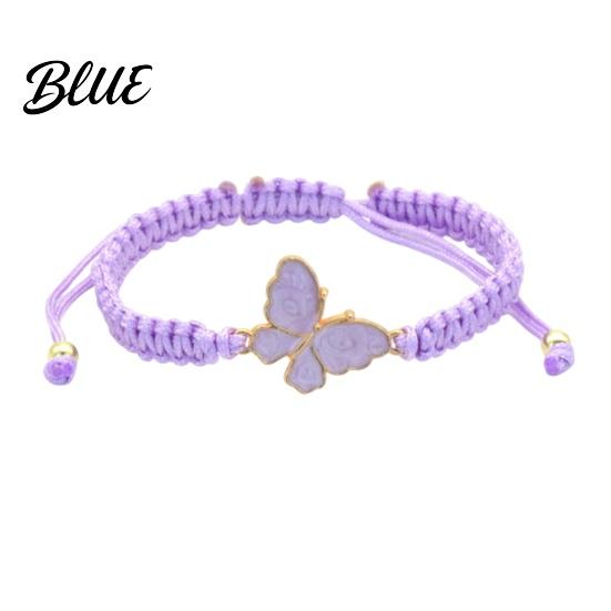Braided Butterfly Bracelet Handcrafted String Rope Adjustable Cheerleader Wristlet Gift