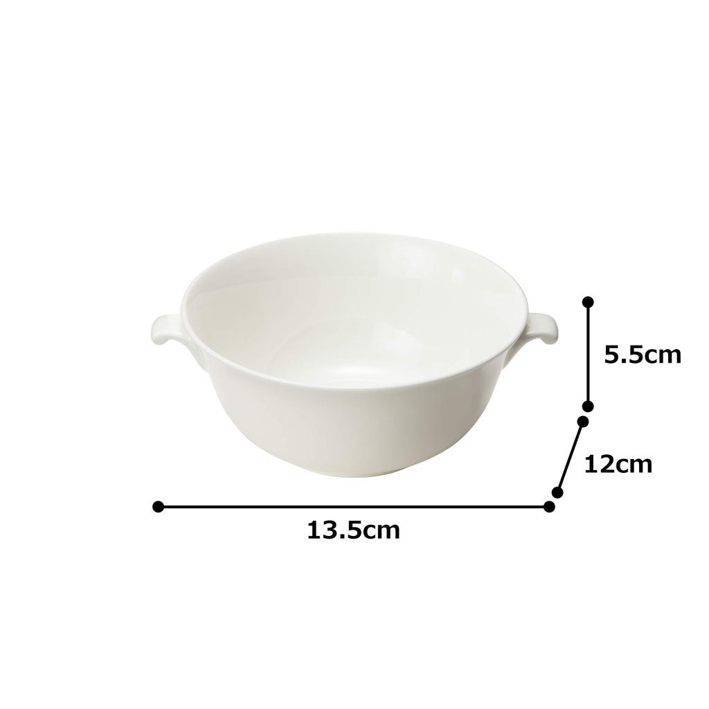 NARUMI Cup and Saucer, White, for Soup, Microwave-Safe, Made in Japan, 9000-32681