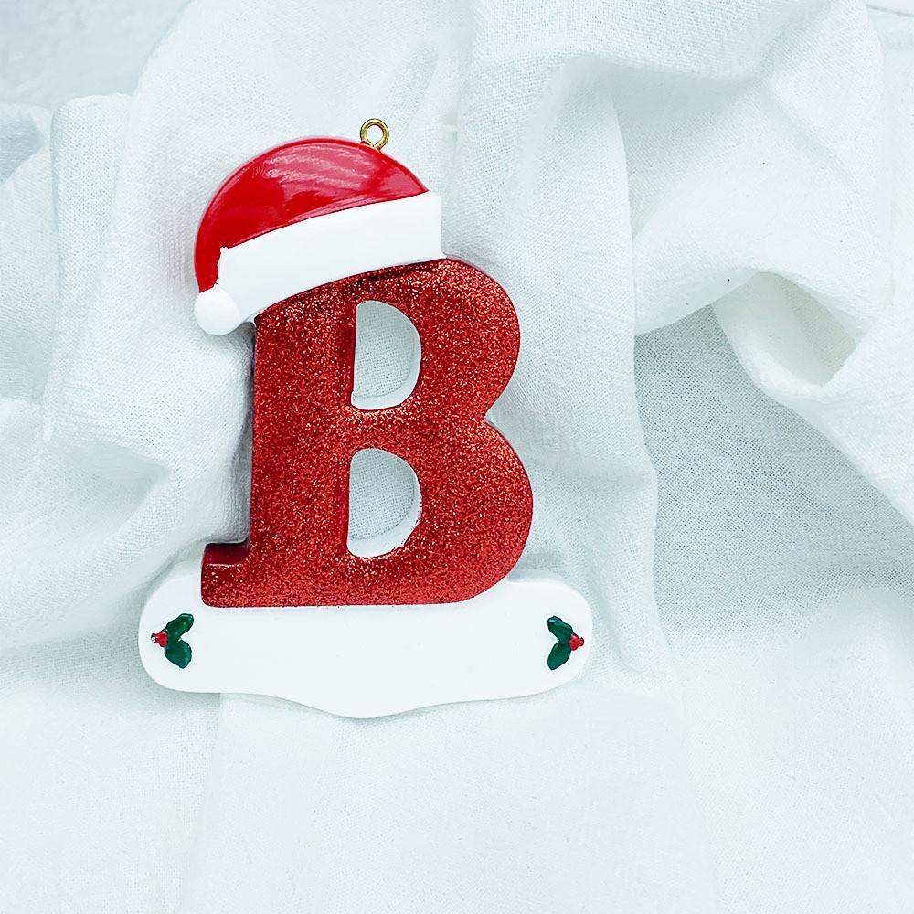 Beautifully Handpainted Crafted Resin Christmas Ornaments With 26 Alphabet Letters A To Z For Decor Stylish