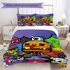 Street Style Burger and Friends Pattern Bedding,Quilt Set Quilt Cover Pillowcase Home Birthday Gift (1*duvet cover+2*pillowcase,without core)ZSJT09171