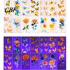 Temporary Body Art Decals 5 Sheets Butterfly Tattoo Stickers, Waterproof Flower Tattoos, Colorful Removable Stickers Face Tattoos for Parties