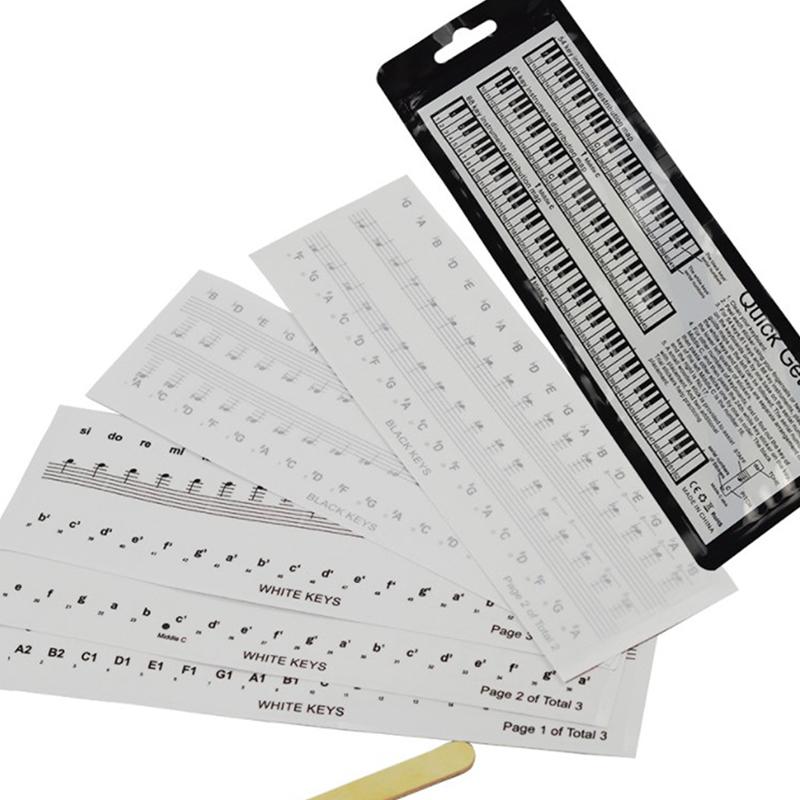 

Universal Piano Key Stickers Beginner Learning Tool - Removable Note Labels for 88/61/54/36-Key Keyboards