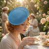 Headpiece Vintage Fascinator Hat Wide Brim Masquerade Top Hat Linen Yarn Fascinator Hat Base  Lady