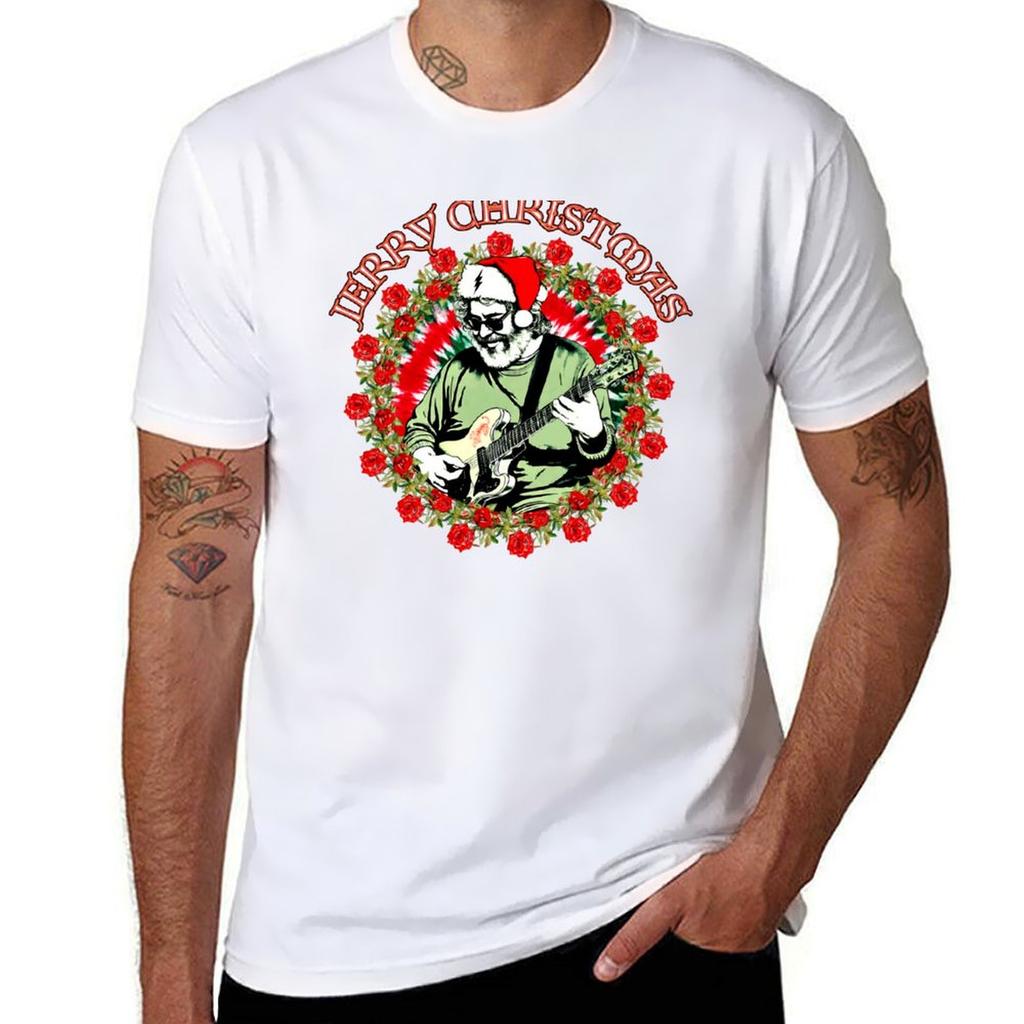 Jerry Christmas Roses Wreath Tshirt T Shirts For Unisex Cotton Printed T Shirts For Unisex T Shirts Cotton 100 Tshirt