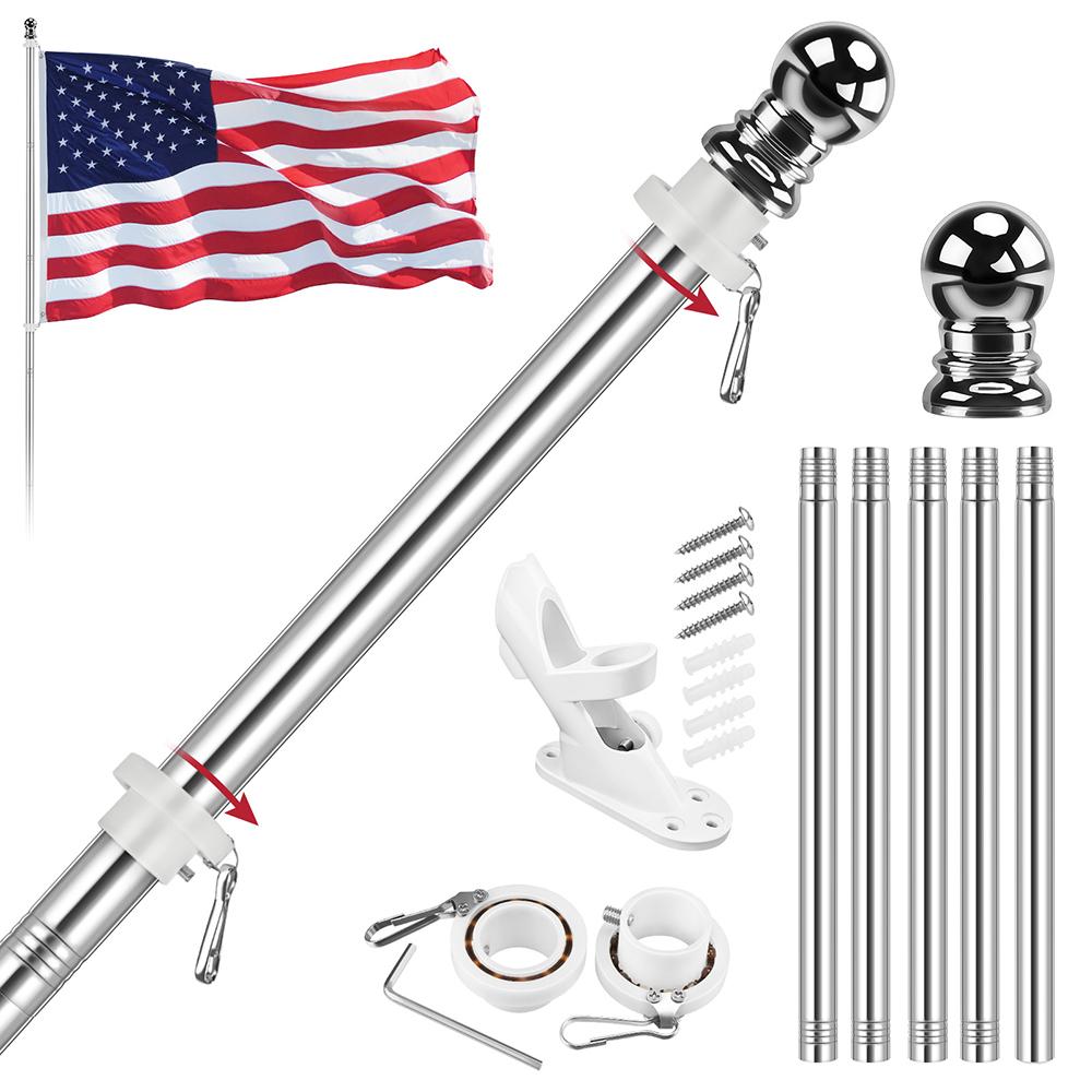 

Уличный настенный 5-секционный 6-футовый флагшток из нержавеющей стали 6 футов Пятисекционный составной флагшток Комбинация Оптом