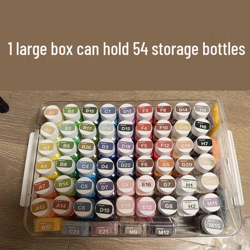 10g Strassstein-Perlen-Aufbewahrungsbox für Diamond Painting – Runder & Eckiger Perlen-Organizer